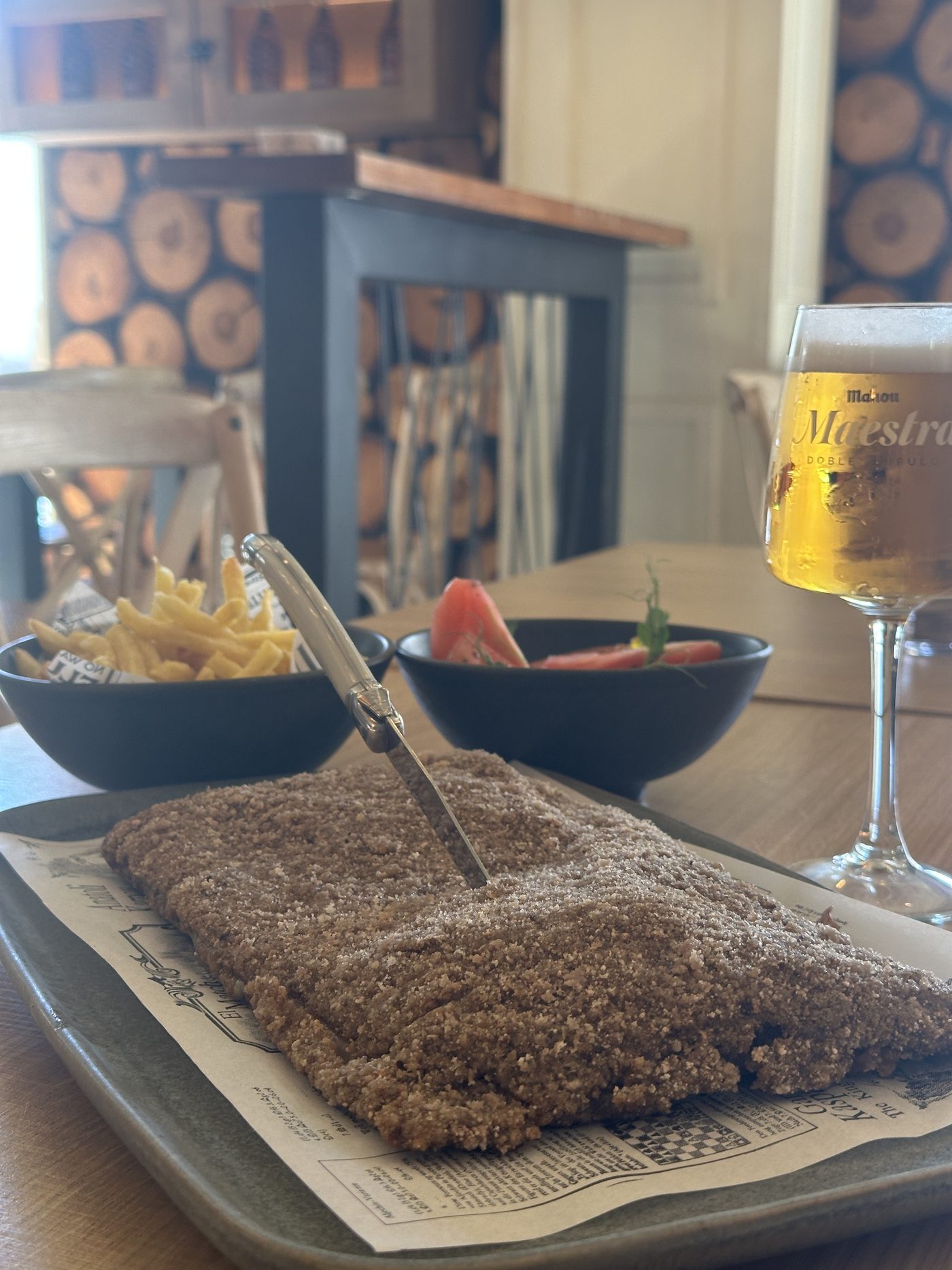 Cachopo con cerveza
