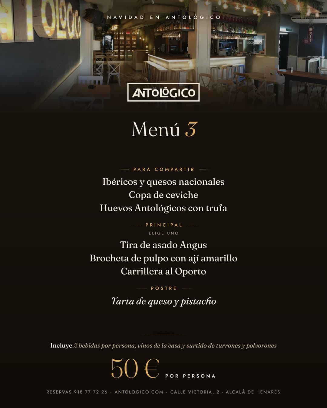 Menú 3 de Navidad, 50 € por persona